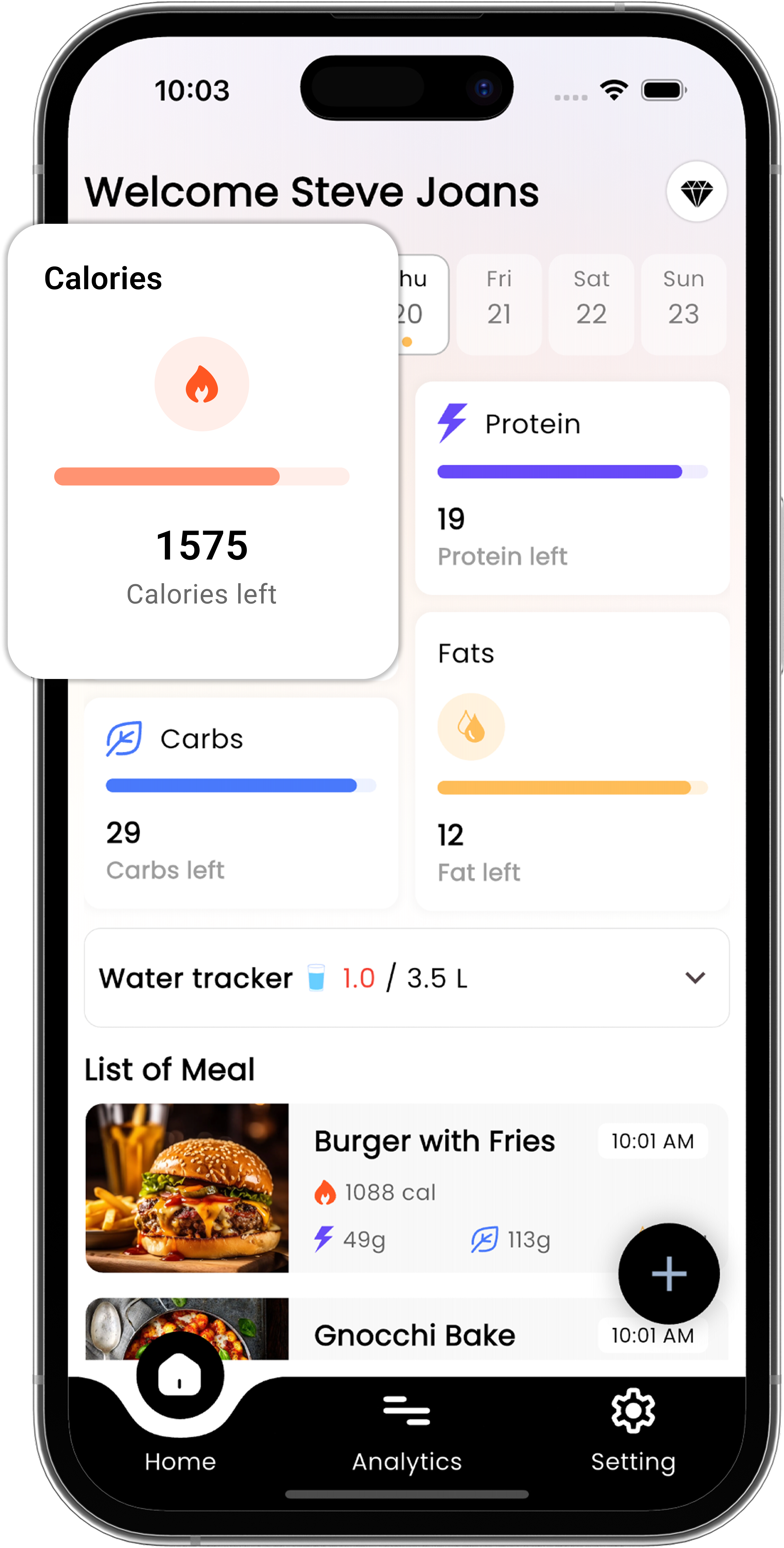 EasyCal AI Dashboard Screen